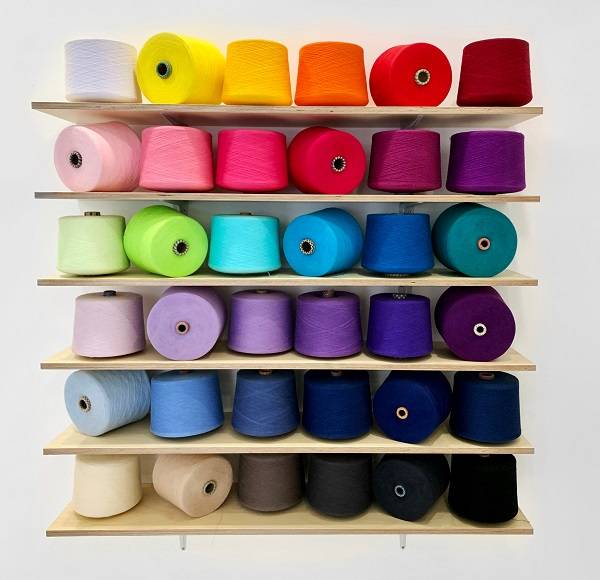 Colorful yarn thread spools for custom socks